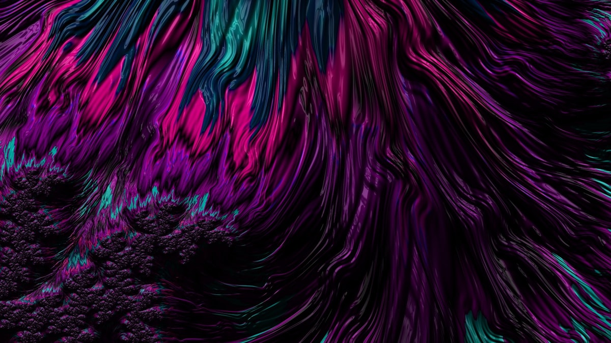 Flowing particle trails generated by curl noise creating organic fluid-like patterns